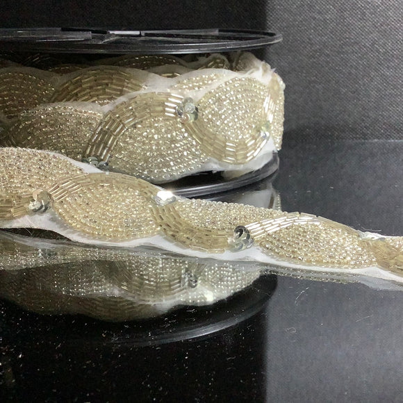 Iron on waving beading ribbon