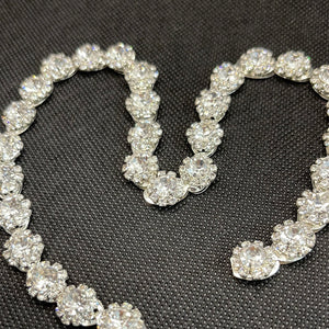 Flower diamanté  trim in chain clip