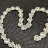 Flower diamanté  trim in chain clip