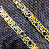 Hot fix diamanté on lurex tape - Single row