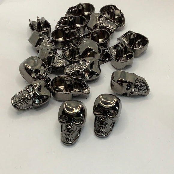 Metal skull shank buttons