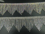 Rhinestone Boarder Chain Tassels Trims Diamante Sewing Applique