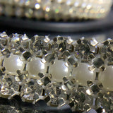 Crystal pearl in metal backing