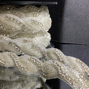 Iron on beading trim with crystal