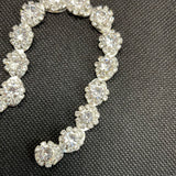 Flower diamanté  trim in chain clip