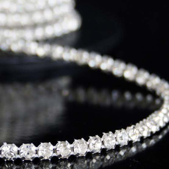 Preciosa Czech single ROW Rhinestone Cup Chain – www.jimmybuttons.com.au