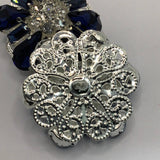 Navy Blue Diamanté Button