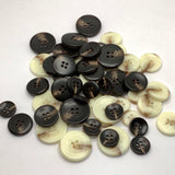 Dish in tortoiseshell button