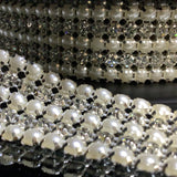 Crystal pearl in metal backing