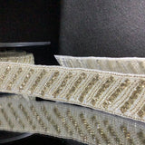 Iron on diamanté with bead appliqué ribbon