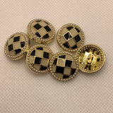 Black/White check shank button