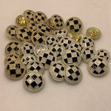 Black/White check shank button