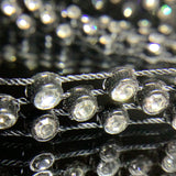 Triple row  crystal on plastic backing banding chain