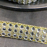 Hot fix diamanté on 10mm Lurex tape - Triple row