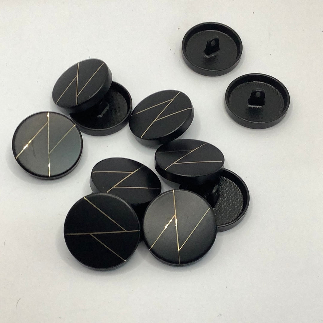 Gold Stripe Line Black Metal Sewing Buttons – www.jimmybuttons.com.au