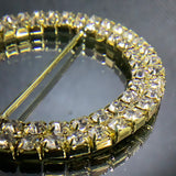 Round crystal buckle - Diamante on claw