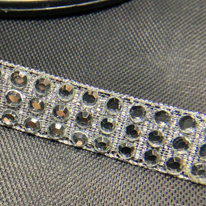Hot fix diamanté on 10mm Lurex tape - Triple row