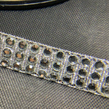 Hot fix diamanté on 10mm Lurex tape - Triple row