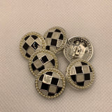 Black/White check shank button