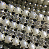 Crystal pearl in metal backing