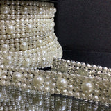 Mix pearl on metal back applique  trims
