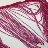 Bugle Beaded Fringe Trim on Satin ribbon