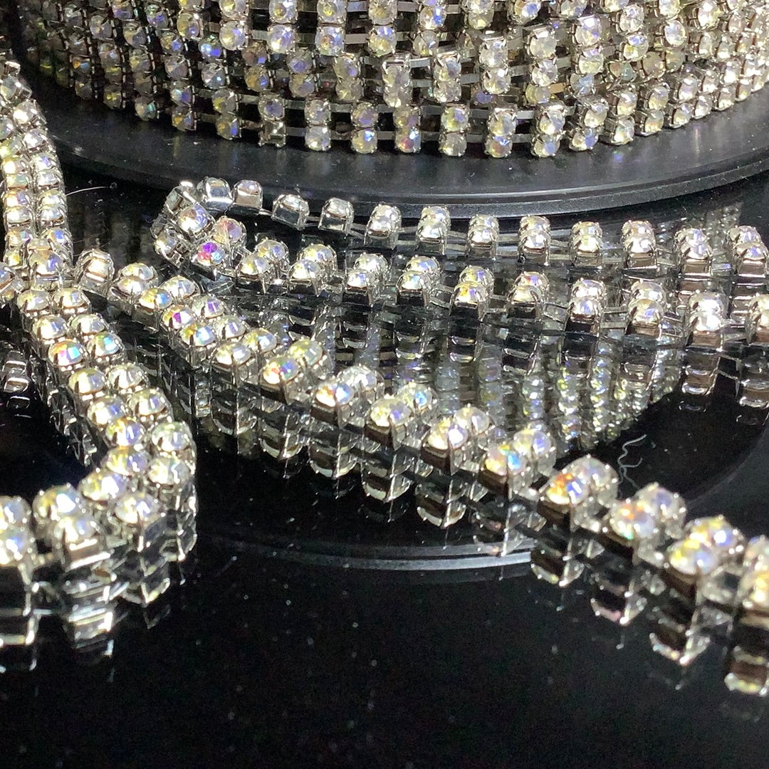 Double Row Rhinestone Chain Preciosa Czech 2-ROW Rhinestone Cup Chain – www.jimmybuttons.com.au
