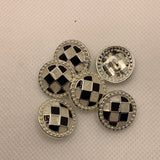 Black/White check shank button