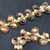 Crystal stud gold plated trim