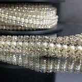 Crystal pearl in metal backing