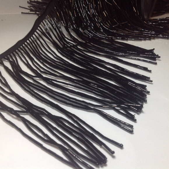 Bugle Beaded Fringe Trim 18cm