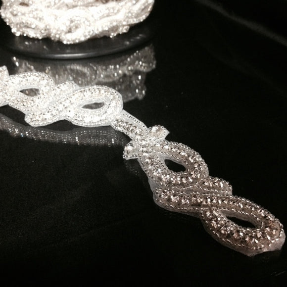 Iron on decorative crystal trim