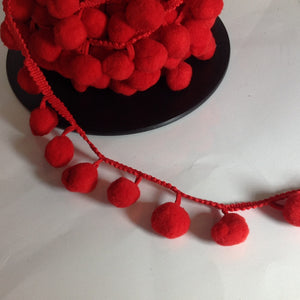 Fancy Red PomPom Trim