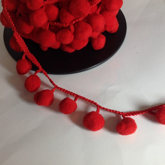Fancy Red PomPom Trim